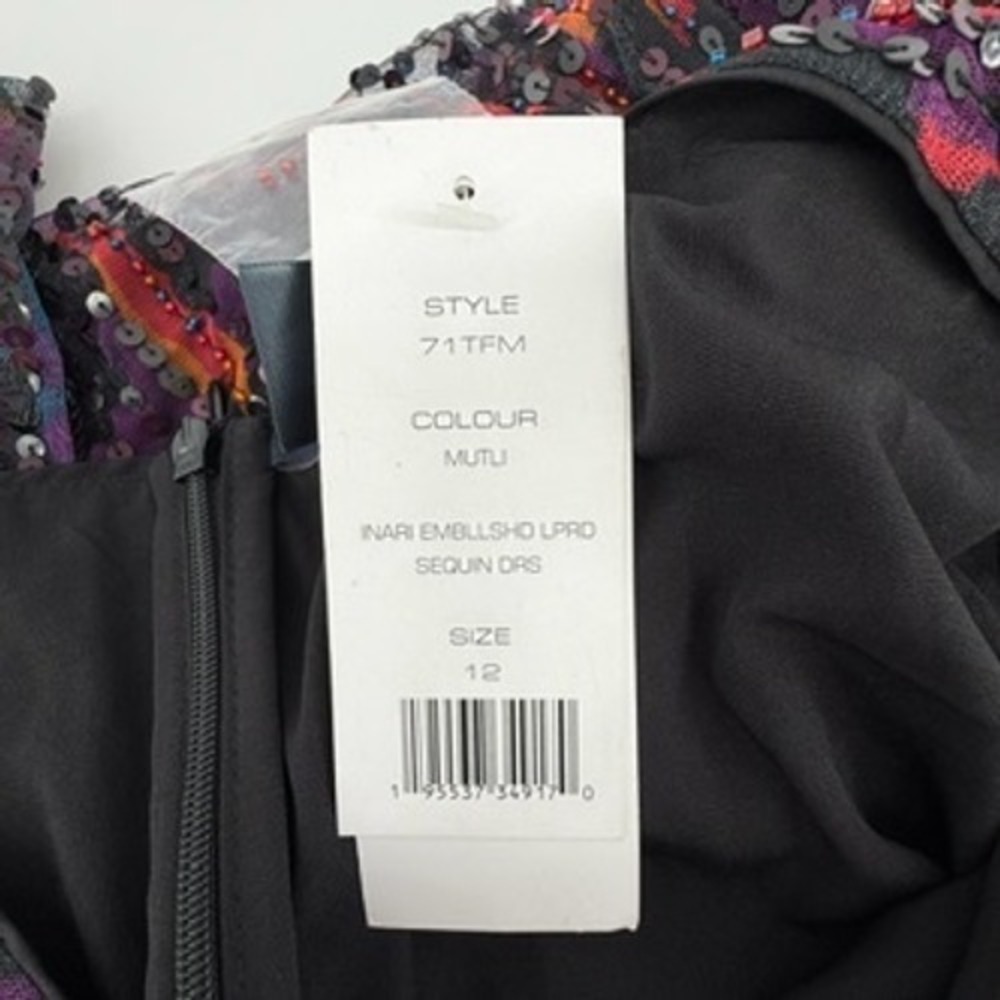 French Connection Inari Embellished Leopard Sequin Dress Multi 12 71TFM NEW - Picture 6 of 9